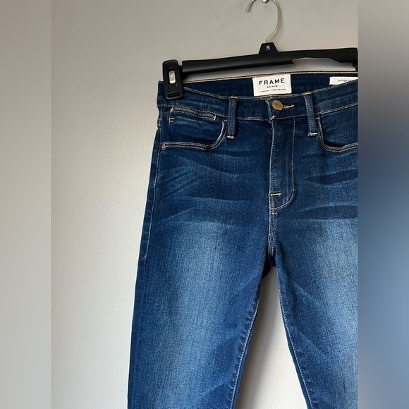 FRAME Le High Dark Wash Skinny Jeans - Picture 4 of 9